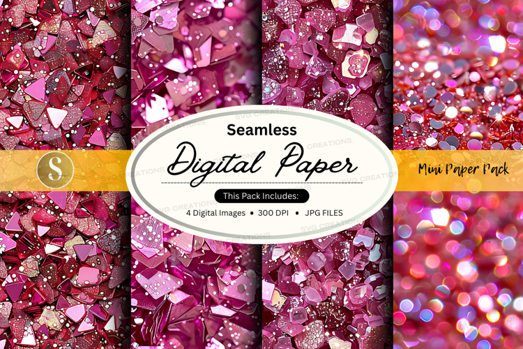 Seamless pink floral digital paper texture background
