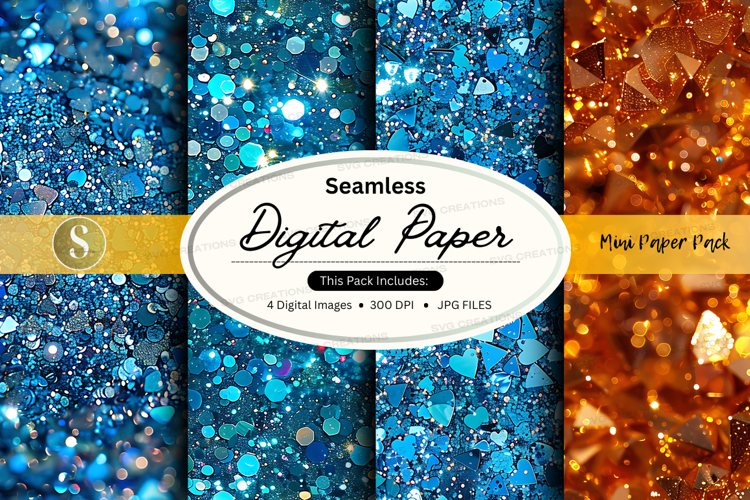 Seamless digital paper texture with glitter and foil effects