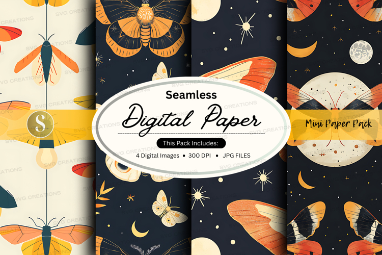 Seamless digital paper pack with butterflies and (6599020)