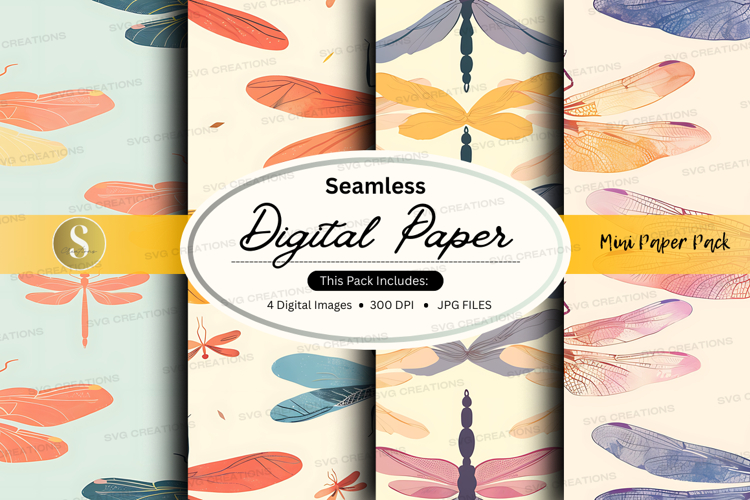 Seamless digital paper with colorful butterflies background