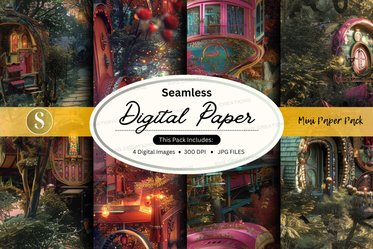 Seamless digital paper pack vintage textures background