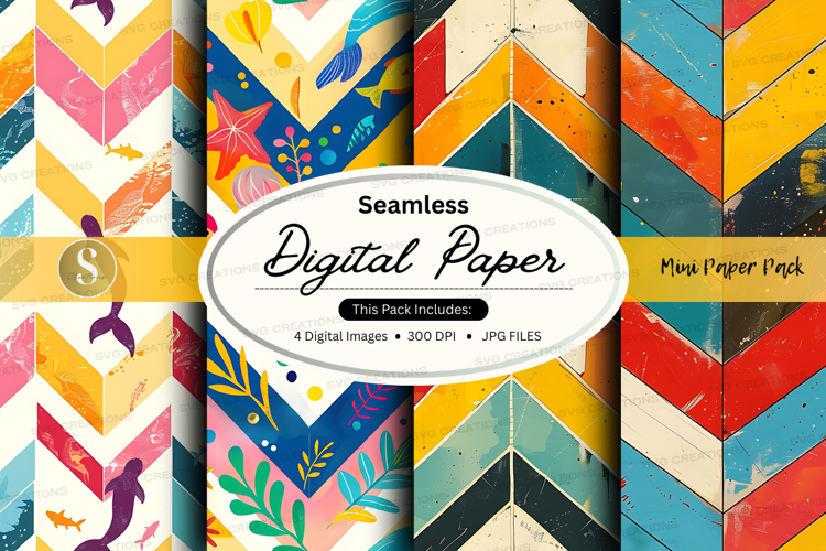 Seamless digital paper patterns colorful abstract design tex