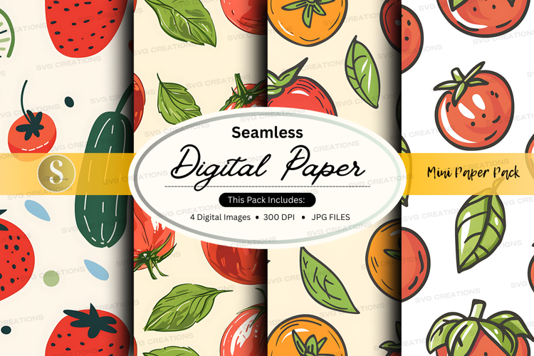 Seamless fruit digital paper pattern background texture