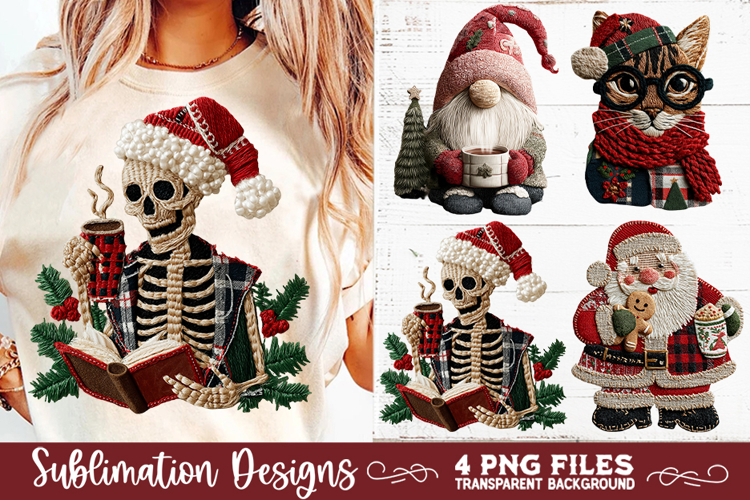 Preppy Rustic Christmas Patchwork Sublimation Designs