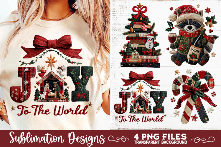 Preppy Rustic Christmas Patchwork Sublimation Designs