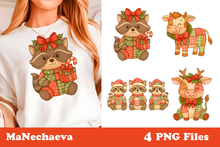 Christmas Patchwork Clipart | Cozy Holiday Sublimation