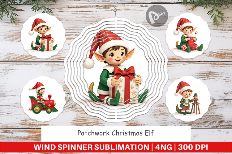 Wind Spinner Patchwork Elf
