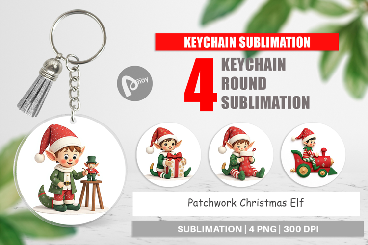Keychain Patchwork Elf