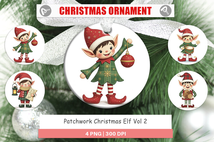 Ornament Patchwork Elf example image 1