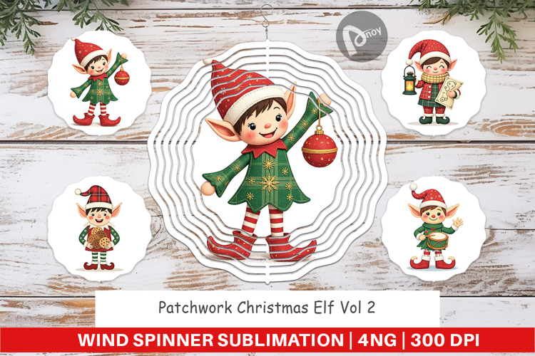 Wind Spinner Patchwork Elf