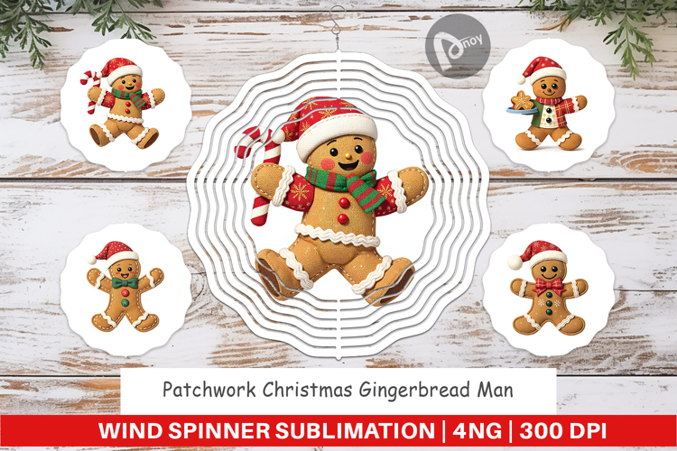 Wind Spinner Patchwork Gingerbread