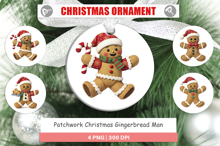 Ornament Patchwork Gingerbread