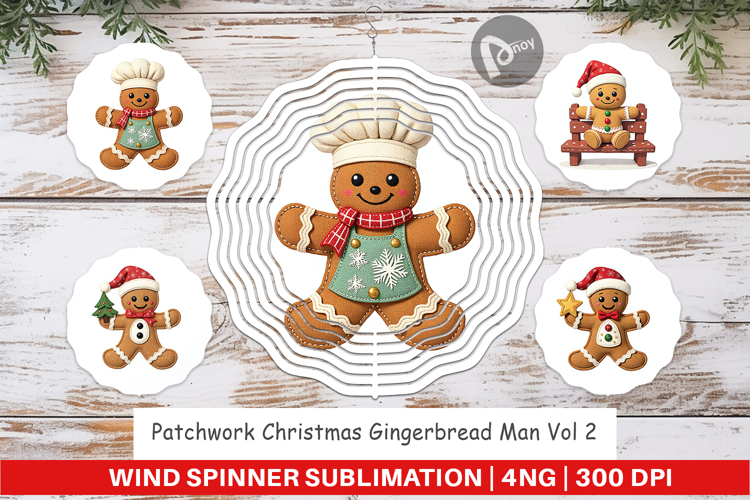Wind Spinner Patchwork Gingerbread