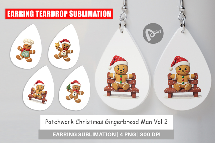 Earring Patchwork Gingerbread