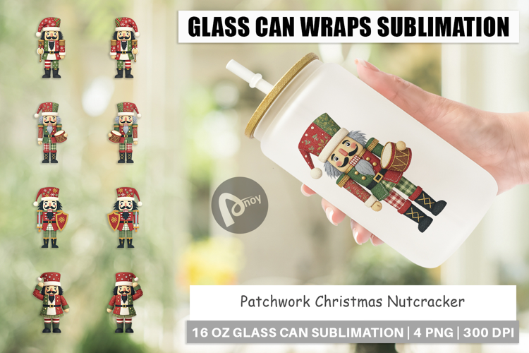 Glass Can Patchwork Nutcracker