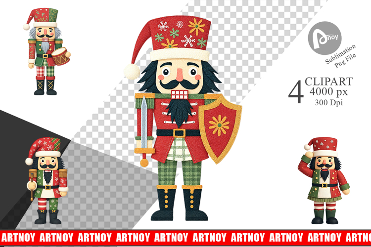 Patchwork Nutcracker Clipart