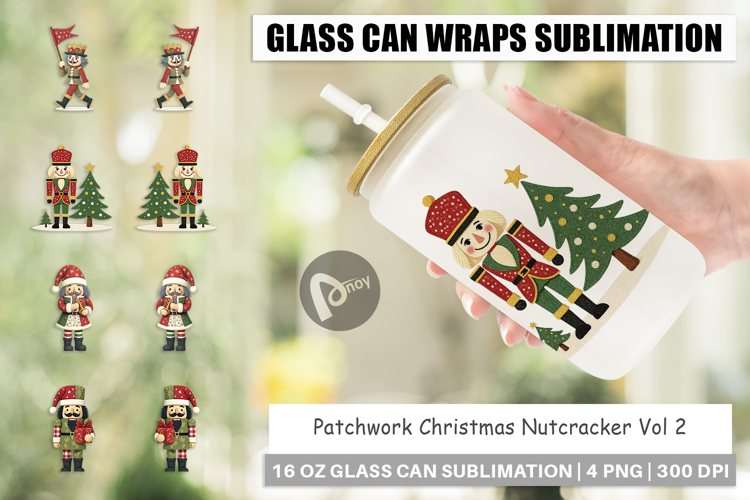 Glass Can Patchwork Nutcracker