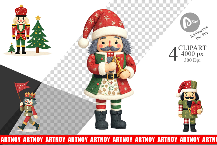 Patchwork Nutcracker Clipart