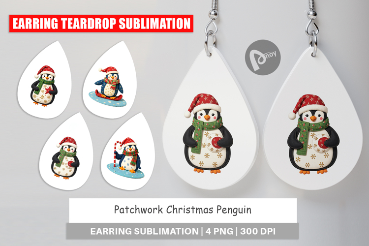 Earring Patchwork Penguin