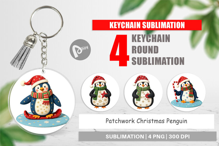 Keychain Patchwork Penguin example image 1