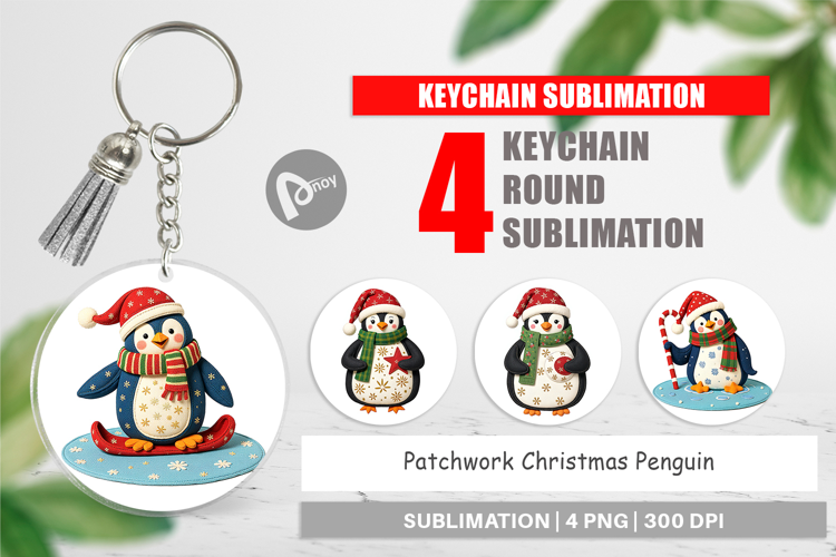 Keychain Patchwork Penguin