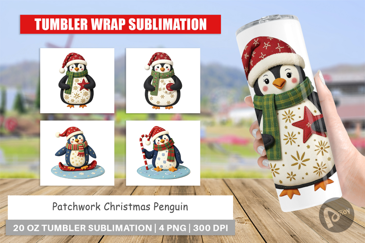 Tumbler Patchwork Penguin