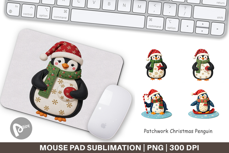 Mouse Pad Patchwork Penguin