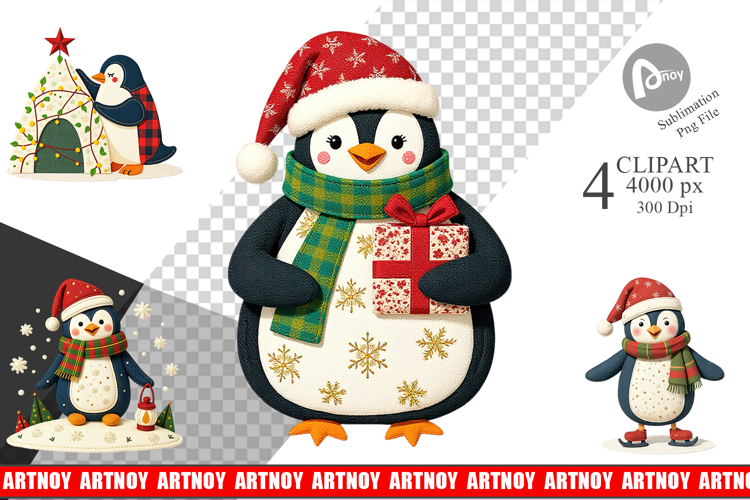 Patchwork Penguin Clipart