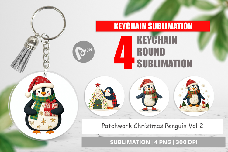 Keychain Patchwork Penguin