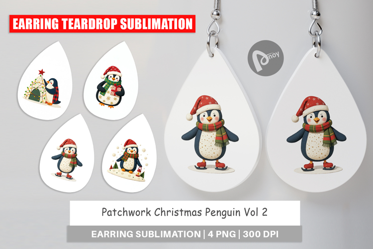 Earring Patchwork Penguin