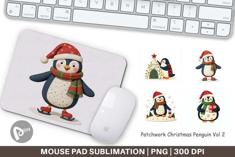 Mouse Pad Patchwork Penguin