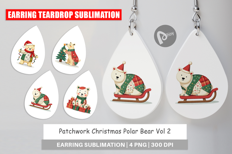 Earring Patchwork Polar Bear