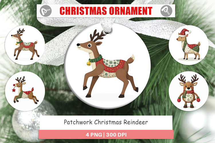 Ornament Patchwork Reindeer