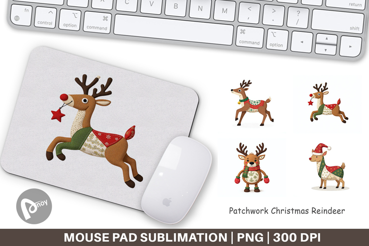Mouse Pad Patchwork Reindeer