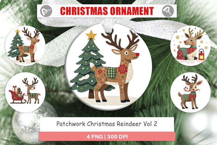 Ornament Patchwork Reindeer
