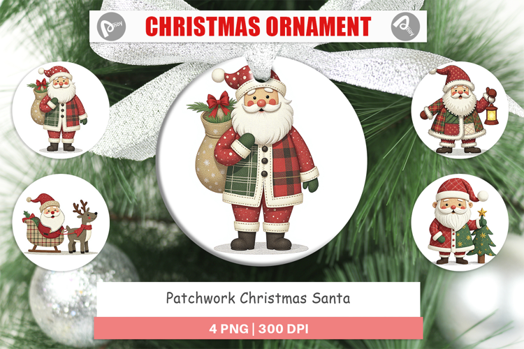 Ornament Patchwork Santa