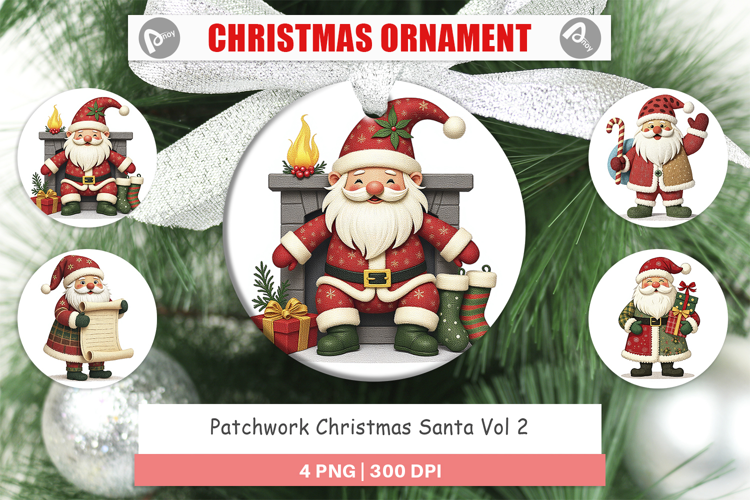Ornament Patchwork Santa
