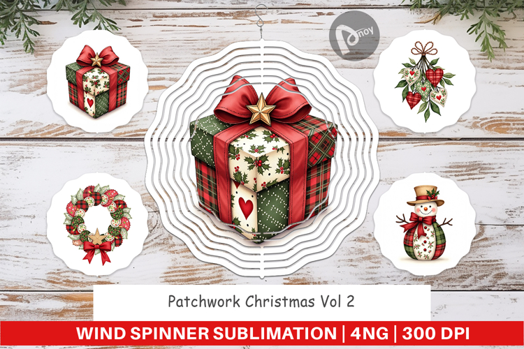 Patchwork Christmas Wind Spinner