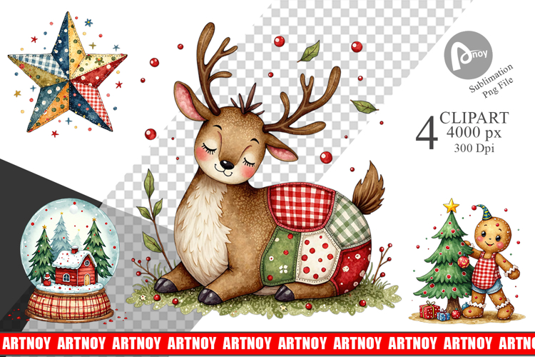 Patchwork Christmas Clipart