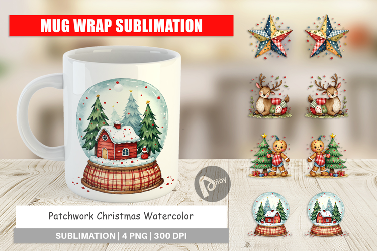 Patchwork Christmas Mug Wrap