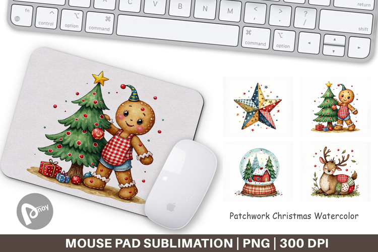 Patchwork Christmas Mouse Pad