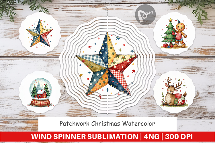 Patchwork Christmas Wind Spinner