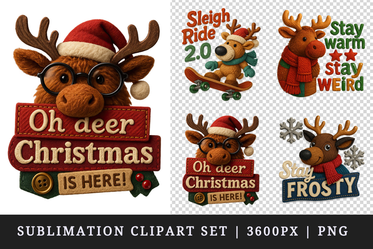 Patchwork Christmas clipart printable sublimation design png