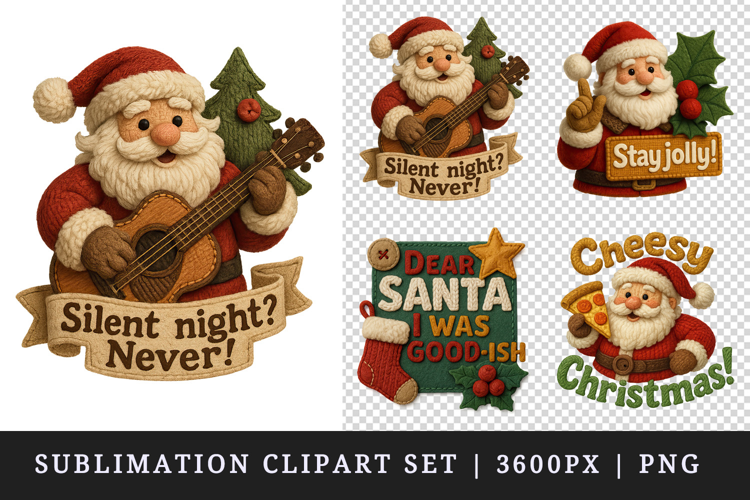 Patchwork Christmas clipart printable sublimation design png