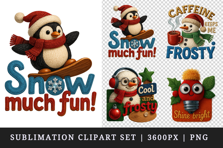 Patchwork Christmas clipart printable sublimation design png