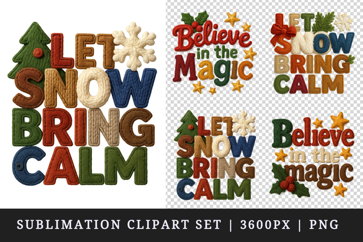 Patchwork Christmas clipart printable sublimation design png