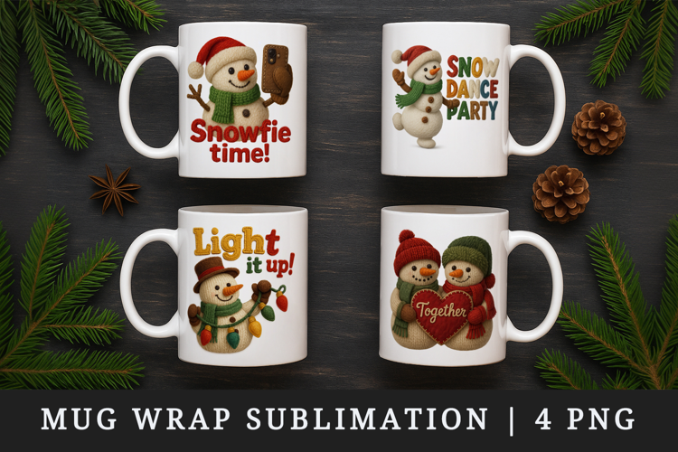 Patchwork Christmas mug wrap printable sublimation design