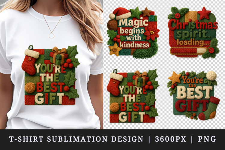 Patchwork Christmas t-shirt printable sublimation design png