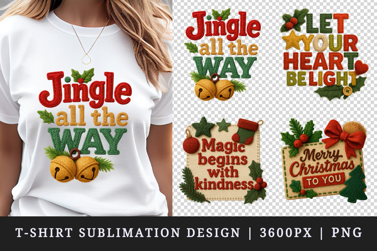 Patchwork Christmas t-shirt printable sublimation design png