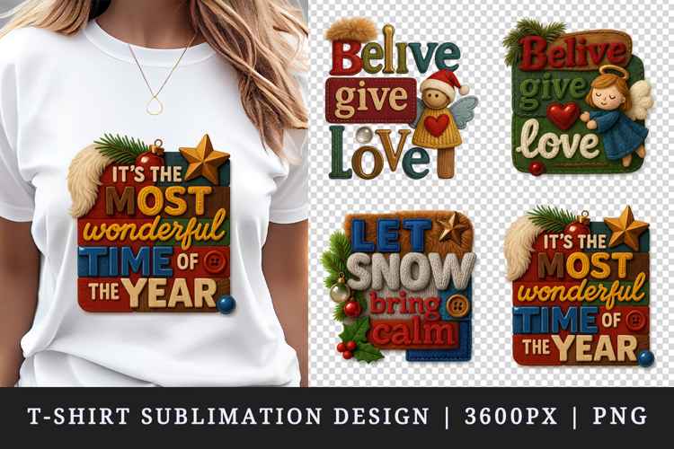 Patchwork Christmas t-shirt printable sublimation design png